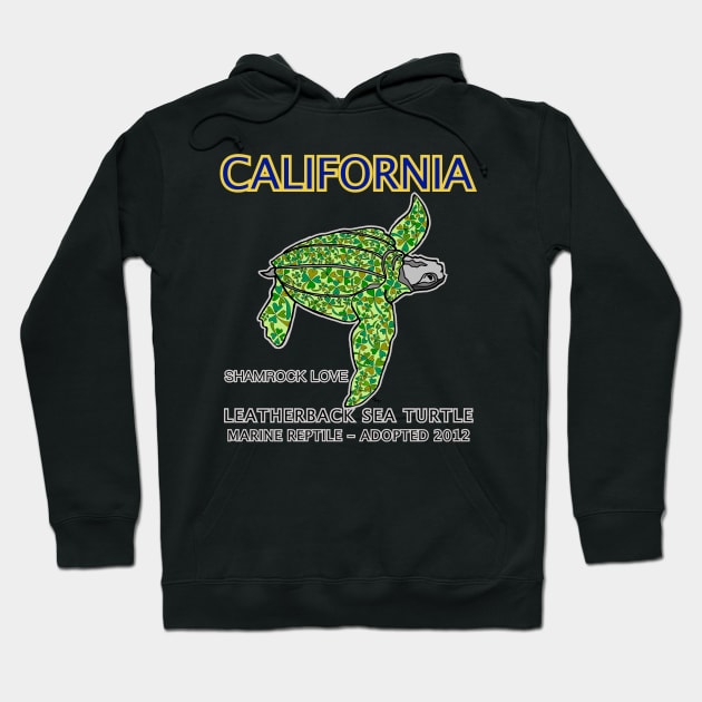 California - Leatherback Sea Turtle - Shamrock Love Hoodie by cfmacomber